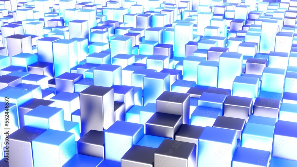 Würfel, Balken, Box, Quadratisch, Geometrie, Anordung, 3D, dynamisch, Quader, metall, mosaik, Architektur, blau, hellblau, metall Würfel, Balken, Box, Quadratisch, Geometrie, Anordung, 3D, dynamisch, Quader, metall, mosaik, Architektur, blau, hellblau, metall