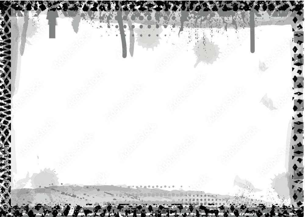 Vector background. rectangle for image. distress texture . Grunge Black texture .
