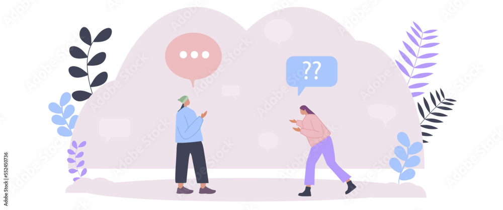 Creative flat design for web banner. Vector illustration concept of  social media, networking, business communication. 