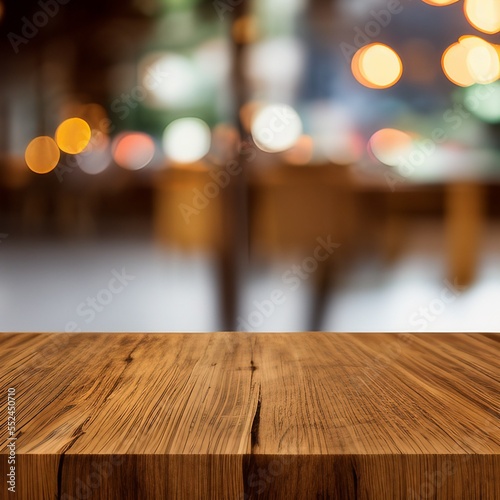 wood table bokeh restaurant background cafe dark
