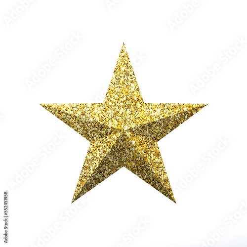 Golden Christmas star confetti style. 3D Illustration © LogoStockimages