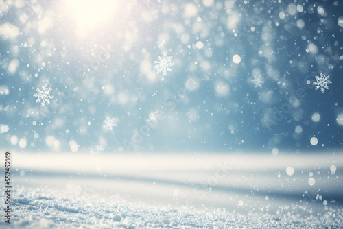 illustration background of snow fall with snow flakes © QuietWord