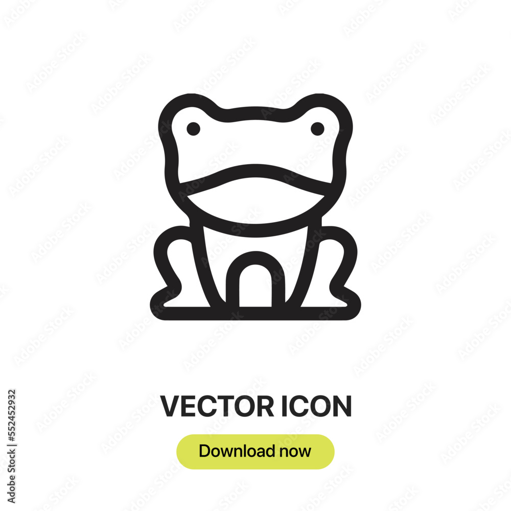 Frog icon vector. Linear style sign for mobile concept and web design