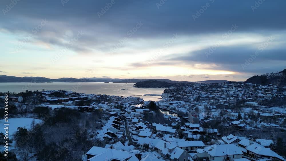 custom made wallpaper toronto digitalSunset over the coastal town of Osøyro, Norway