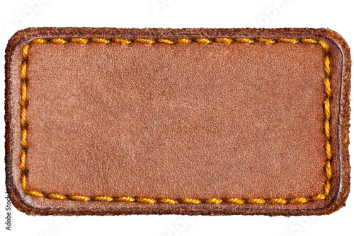 Blank leather jeans label example
