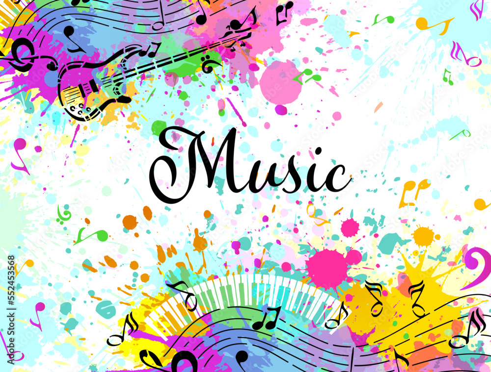 Music and snowflakes abstraction. Christmas Concer background . Vector illustration Music and snowflakes abstraction. Christmas Concer background . Vector illustration