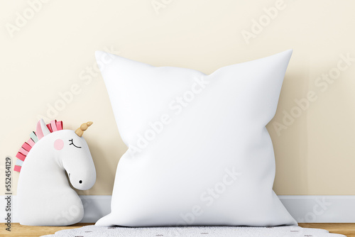mockup pillow kids in style boho unicorn	
 photo