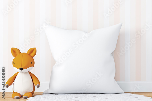 mockup pillow kids in style boho fox	
 photo