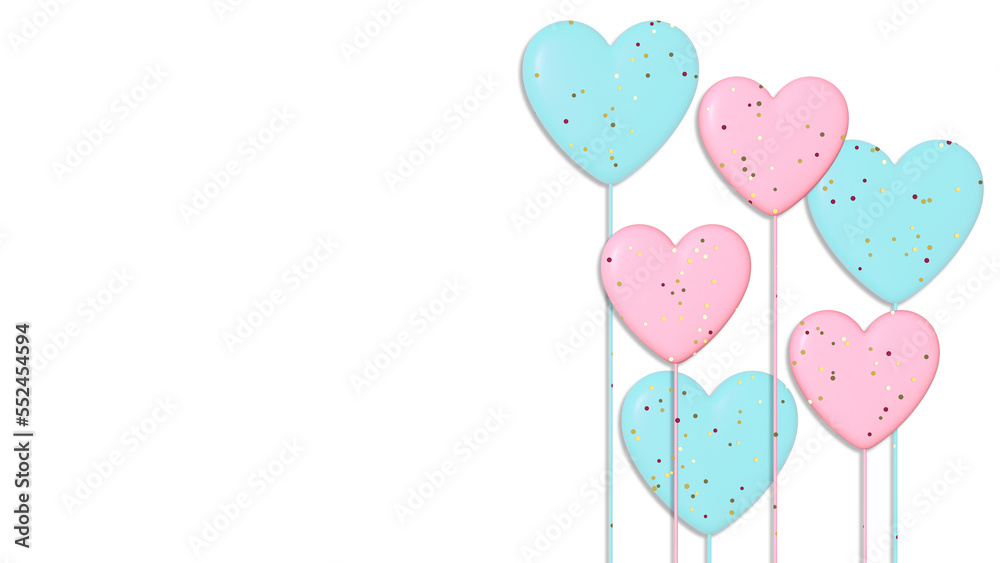 Valentine's day white background with blue-pink hearts. Valentine's day white background with blue-pink hearts.