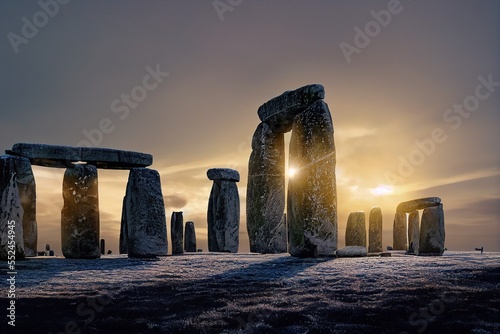 Winter Solstice at Stonehenge in Wiltshire photo