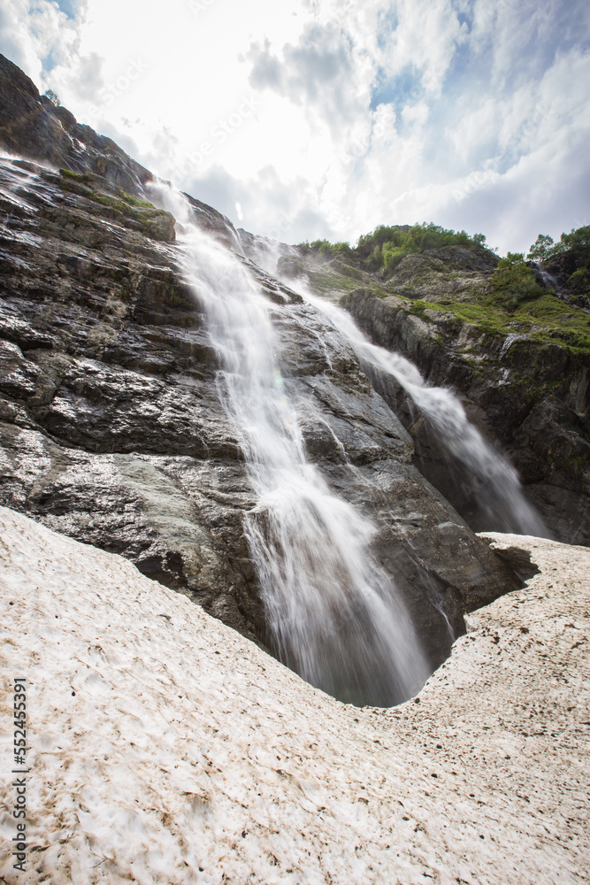 Obraz premium Big waterfalls in Caucasus Mountains