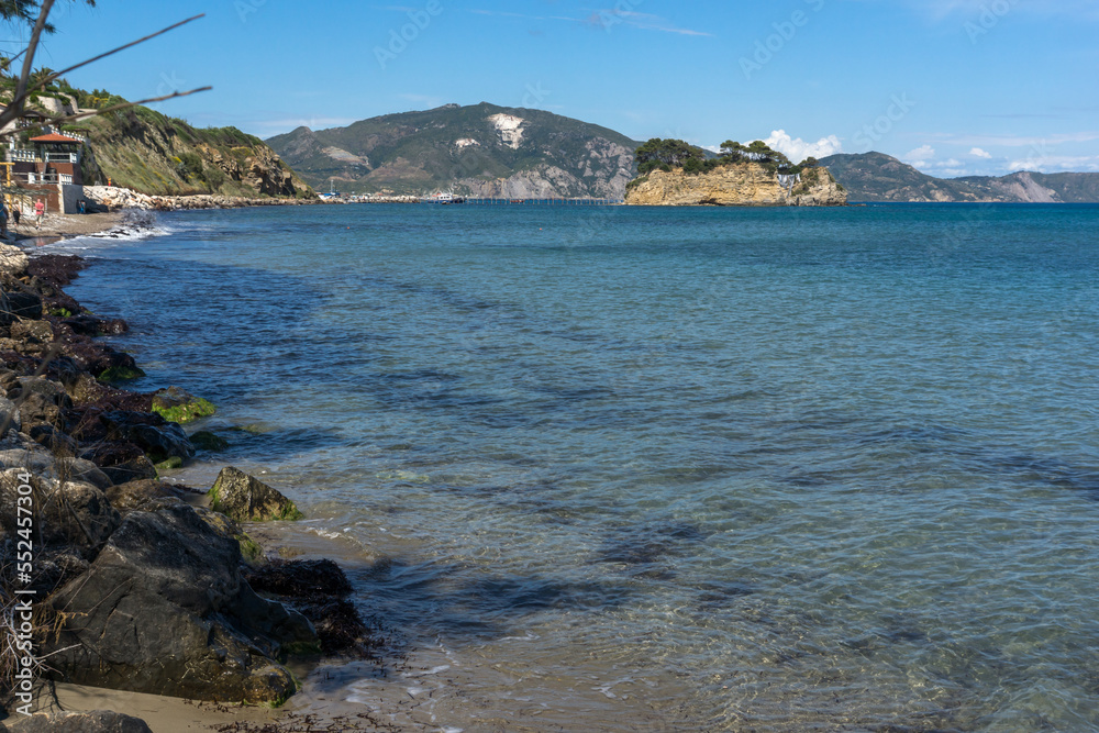 Panorama of coastline of Zakynthos Island, Greece