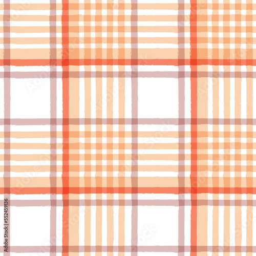 Gingham seamless pattern. Red and black watercolor checkered plaid, rustic tartan and buffalo check plaid vector background