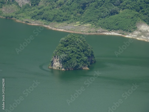 Fototapeta Naklejka Na Ścianę i Meble -  Taal volcano located Batangas Philippines is the smallest active volcano in the world. Its unexplained shape and location on an island within a lake within an island, makes it a unique geologic wonder