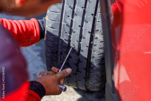 Flat car tire repair kit, Tire plug repair kit for tubeless tires photo