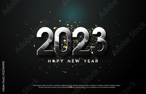 2023 new year banner poster background with style model number,