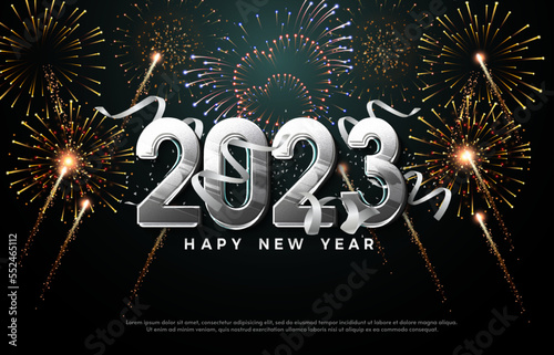 2023 new year banner poster background with style model number,