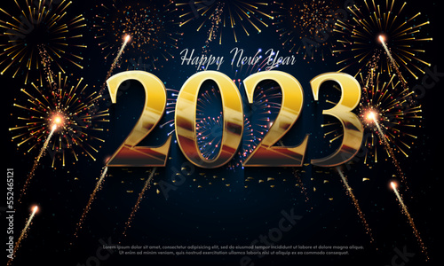 2023 new year banner poster background with style model number,