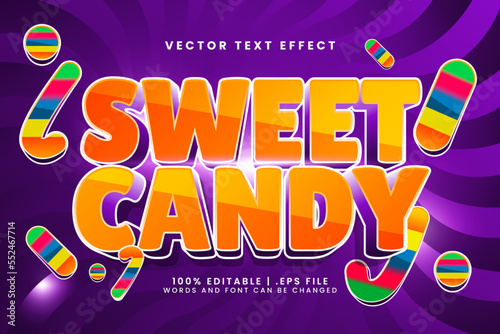 Sweet candy 3d editable text effect with nice and good text style