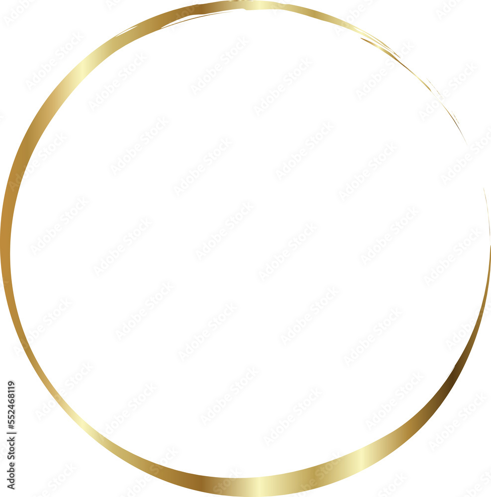 Gold circle frame. Hand Drawn geometric