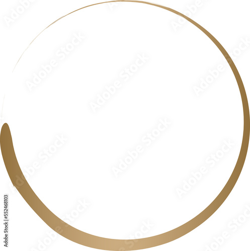 Gold circle frame. Hand Drawn geometric