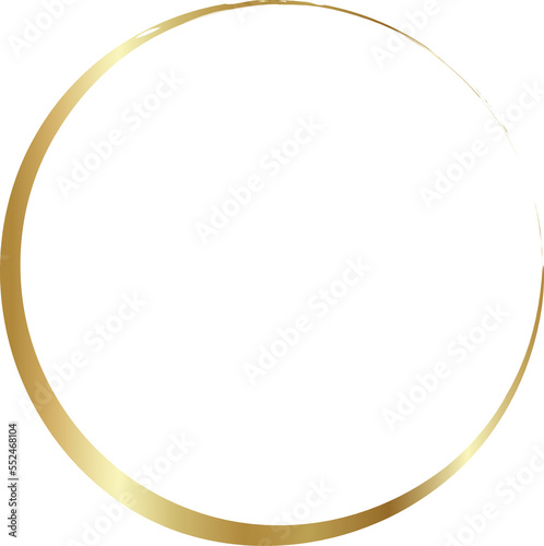 Gold circle frame. Hand Drawn geometric