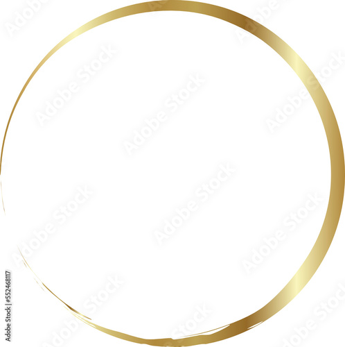 Gold circle frame. Hand Drawn geometric