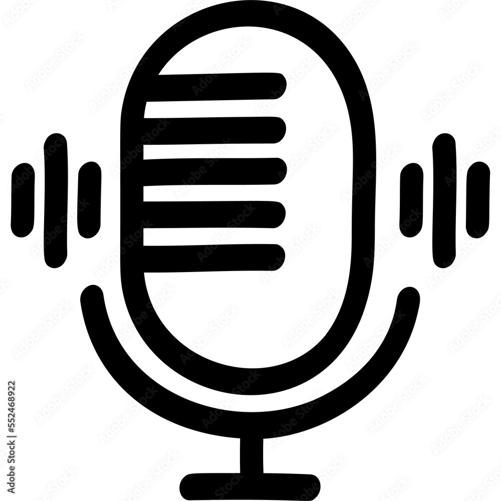 Logo De Podcast. Le Microphone, L'icône Du Casque Et L'image