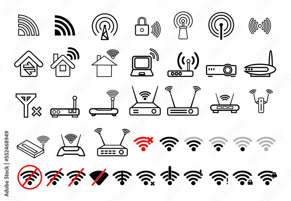  wifi router wireless broadband modem isolated. - obrazy, fototapety, plakaty 