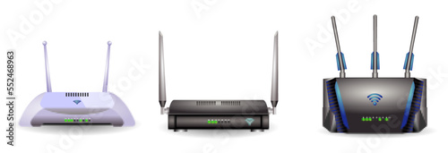  wifi router wireless broadband modem isolated.