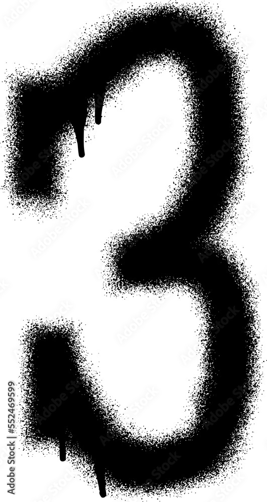 Graffiti number 3 with black spray paint. Graffiti number 3 with black spray paint.