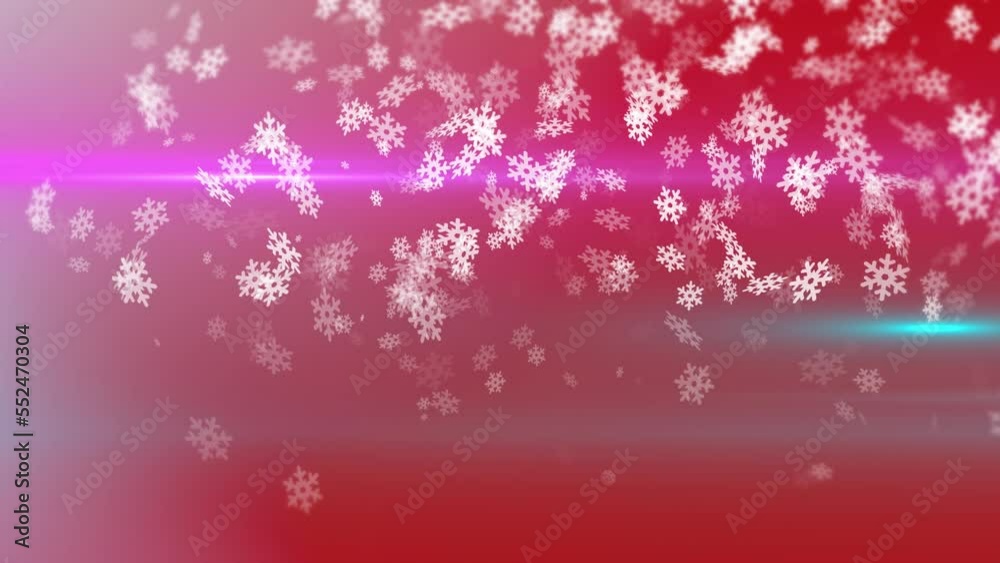 Animation of snow falling over heart icons on blue background Animation of snow falling over heart icons on blue background