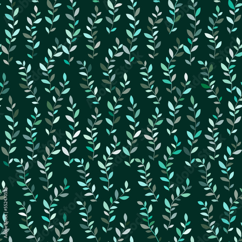 Branches with leaves. Seamless pattern. fabric texture.