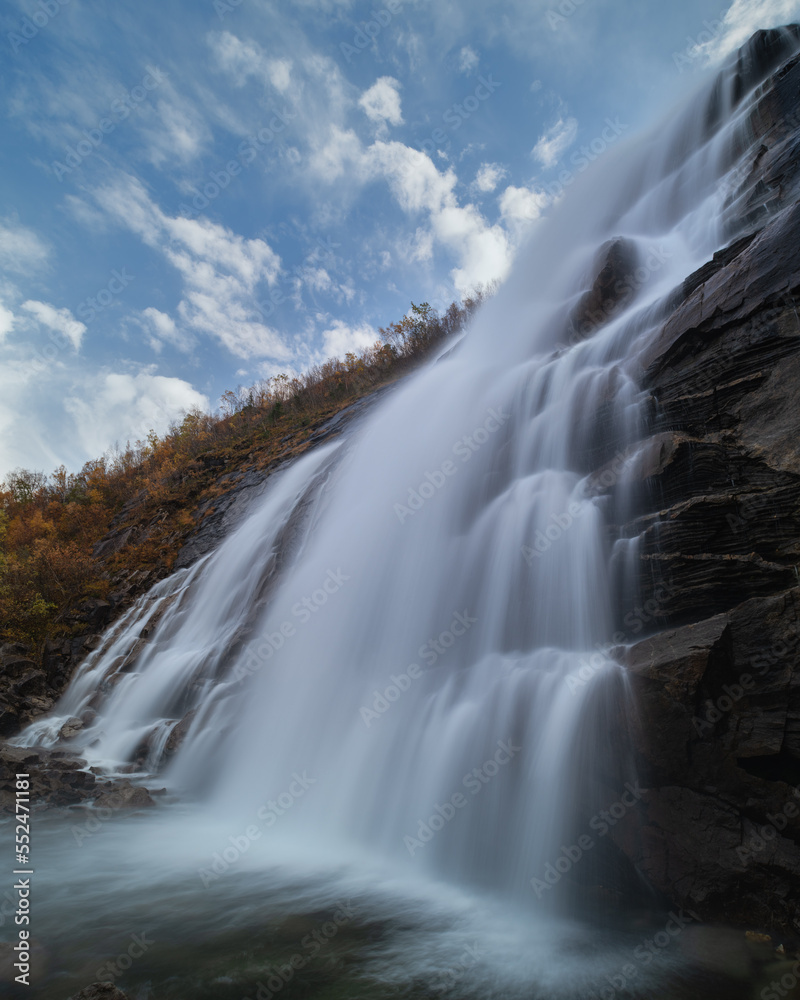Obraz premium Valnesforsen waterfall, Valnes, Nordland, Norway