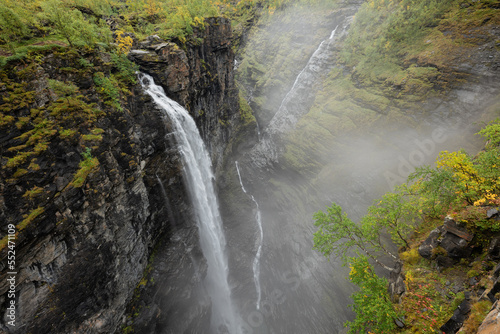 Waterfall seen from Gorsabrua bridge, Norway