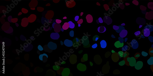 Dark multicolor vector backdrop with chaotic shapes.