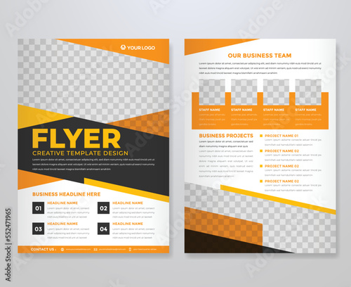 business flyer template with minimalist layout and modern style use for corporate brochure and presentation