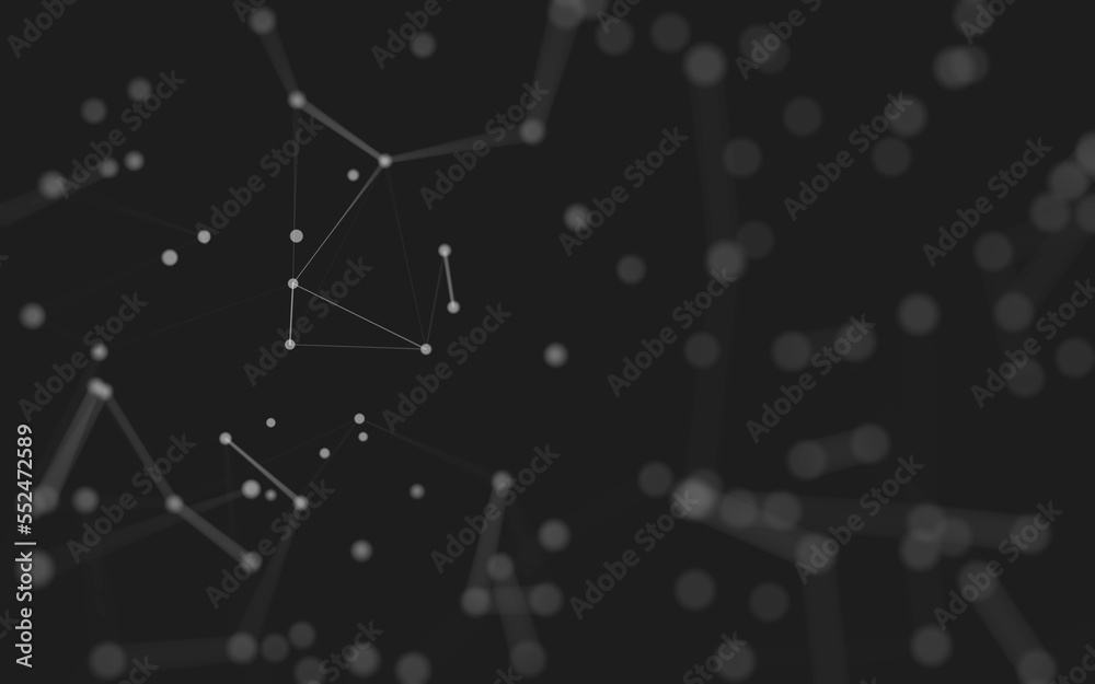 Abstract background. Molecules technology with polygonal shapes, connecting dots and lines. Connection structure. Big data visualization. Abstract background. Molecules technology with polygonal shapes, connecting dots and lines. Connection structure. Big data visualization.