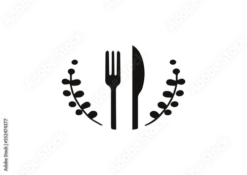 fork and spoon restaurant logo minimalist