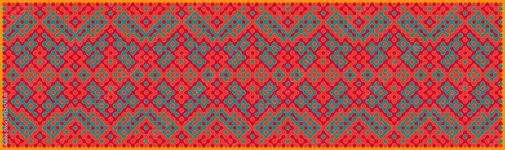 Multicolor truchet tiling connections illustration