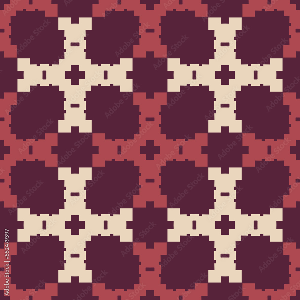 Fototapeta premium Seamless pattern with ethnic geometric elements. Retro abstract illustration.