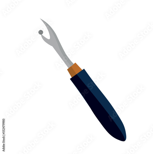 Tailor's seam ripper on whi...