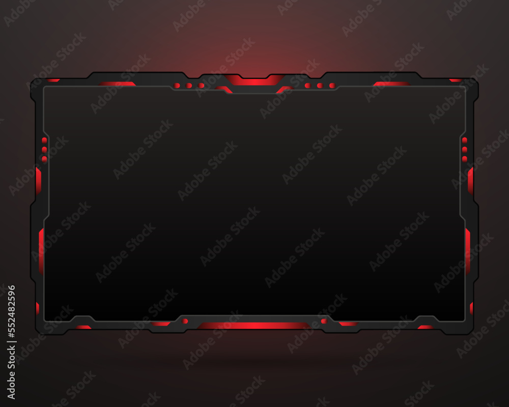 Black and red futuristic technology live video stream overlay screen ...