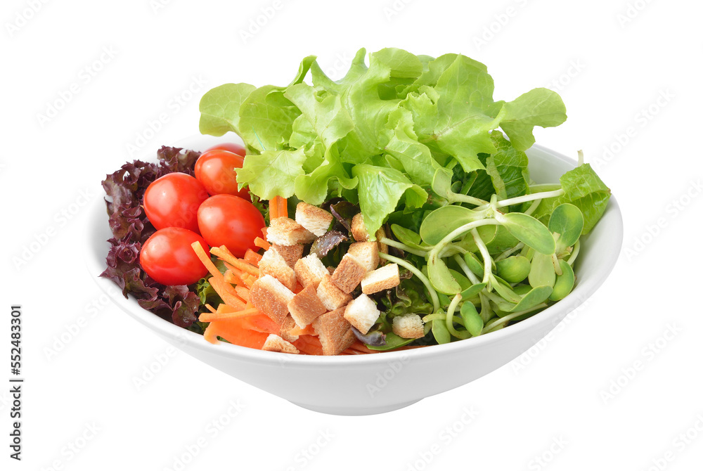 salad in plate isolated on transparent png