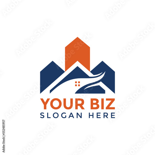 River Real estate logo design template for various business or company