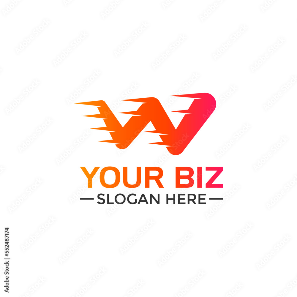 WD technology logo design template in modern style for various business or company WD technology logo design template in modern style for various business or company