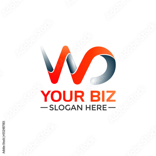 WD technology logo design template in modern style for various business or company
