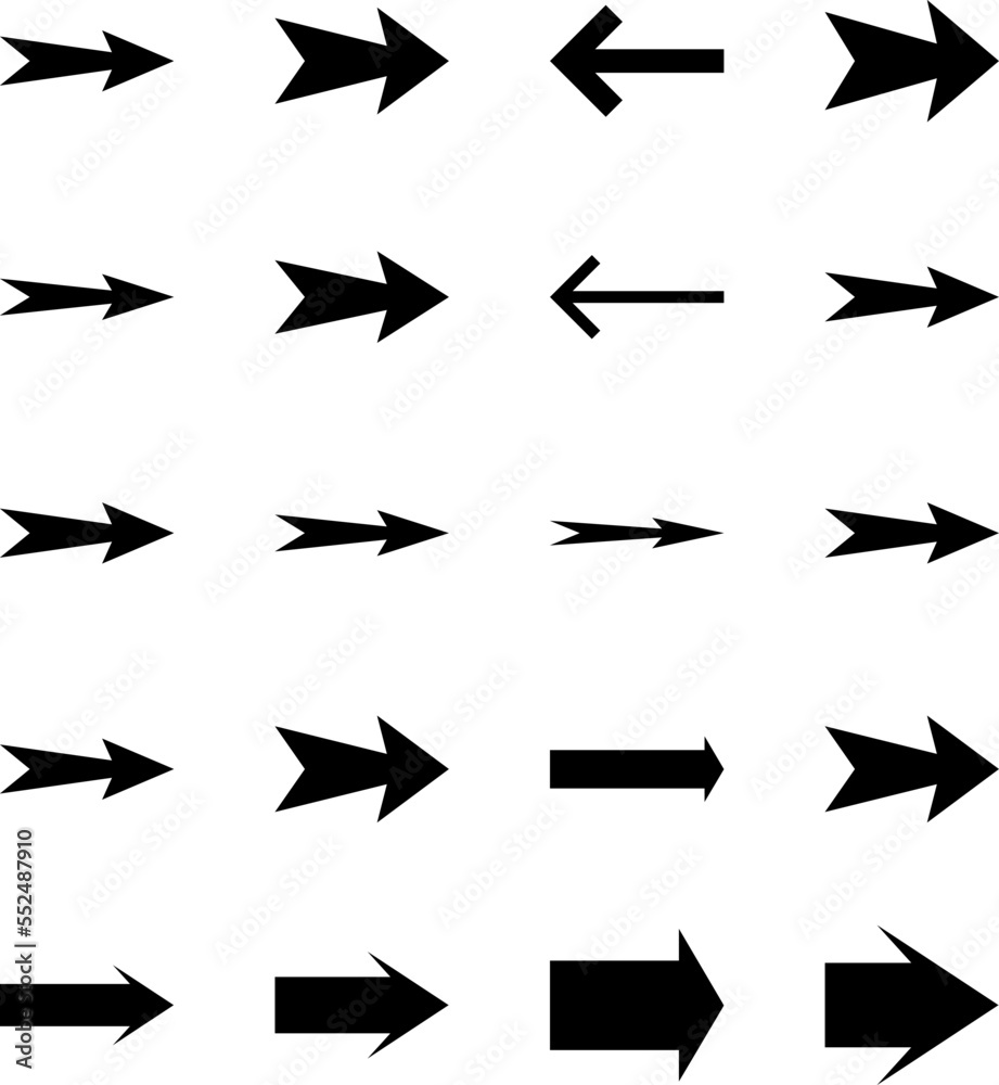 Vector Arrows set. Simple arrows icon illustration on white..eps