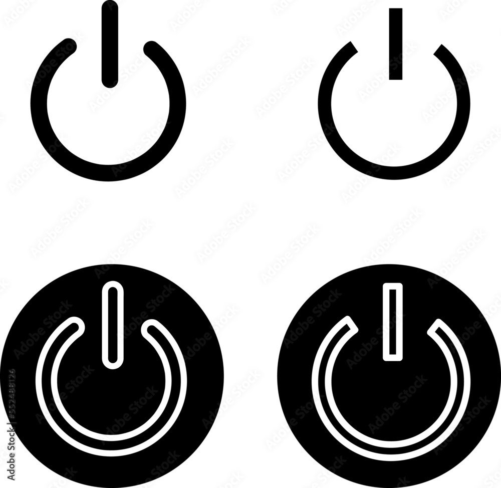 Power off icon set on white background.eps Power off icon set on white background.eps