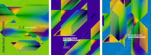 Set of abstract backgrounds. Overlapping geometric elements composition. Vector Illustration For Wallpaper, Banner, Background, Card, Book Illustration, landing page